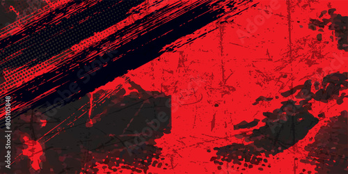 Glitch distorted grunge background . Noise destroyed texture . Trendy defect error shapes . photo