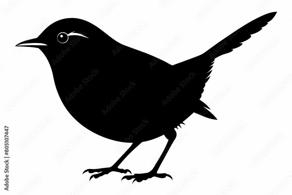 Wren silhouette on white background, Vector illustration, icon, svg, characters, Holiday t shirt, Hand drawn trendy Vector illustration, eagle silhouette Wren silhouette on white background, Vector illustration, icon, svg, characters, Holiday t shirt, Hand drawn trendy Vector illustration, eagle silhouette