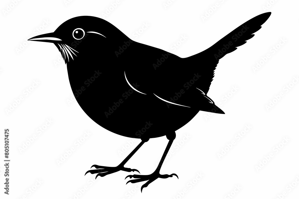 Wren silhouette on white background, Vector illustration, icon, svg, characters, Holiday t shirt, Hand drawn trendy Vector illustration, eagle silhouette Wren silhouette on white background, Vector illustration, icon, svg, characters, Holiday t shirt, Hand drawn trendy Vector illustration, eagle silhouette