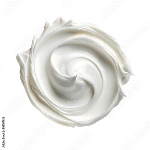 Cosmetic white cream balm texture isolated on transparent background Generative Ai. © Sathaporn