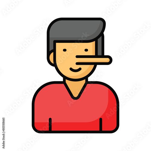 Unique style icon of liar in modern style, premium vector