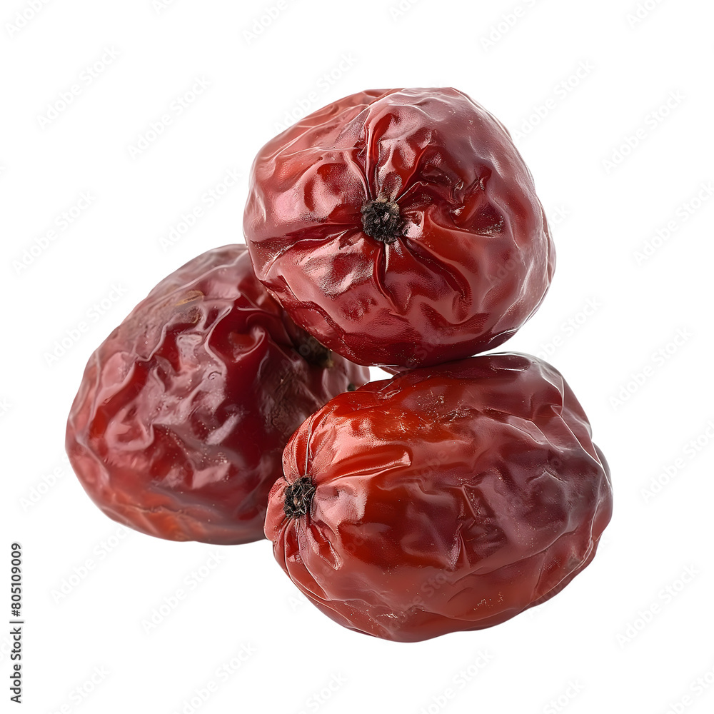 Red jujube Chinese dry isolated on transparent background Generative Ai. Red jujube Chinese dry isolated on transparent background Generative Ai.