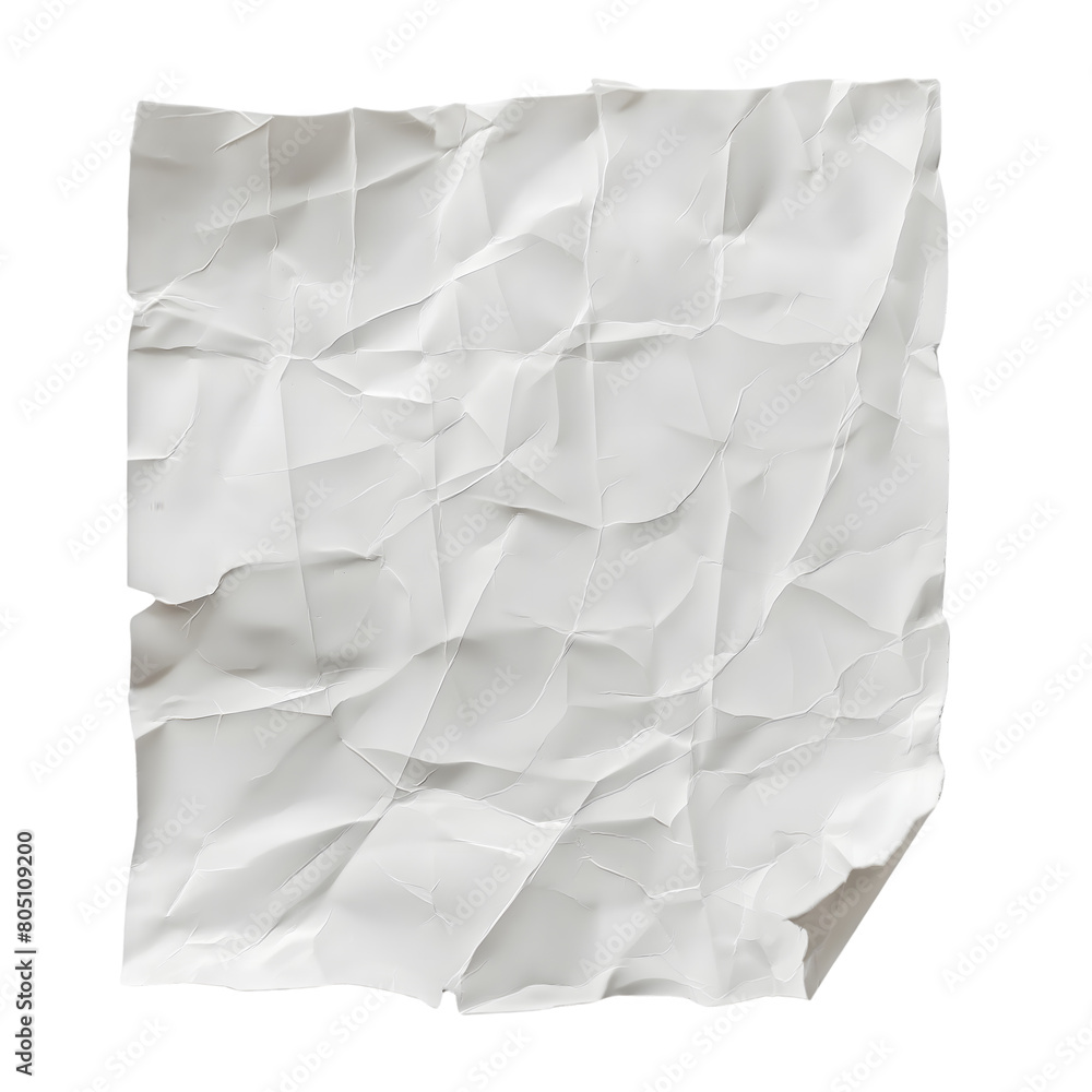 ripped white paper sheet isolated on transparent background Generative Ai. ripped white paper sheet isolated on transparent background Generative Ai.