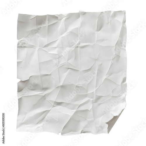 ripped white paper sheet isolated on transparent background Generative Ai.