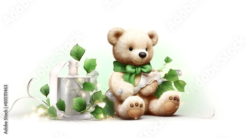 teddy bear with flowers