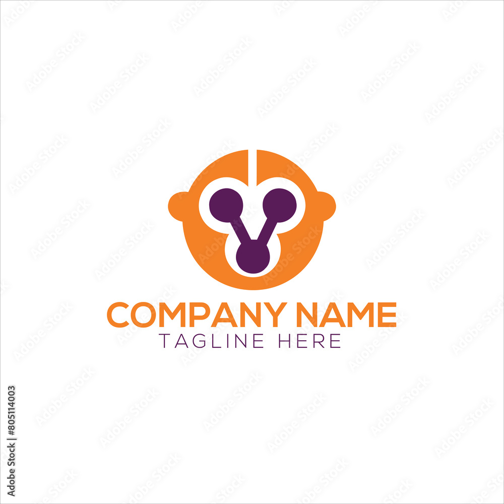 Fototapeta premium premium minimalism monkey vector logo icon illustration design 