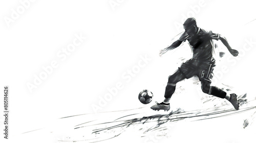 Dynamic soccer player in action