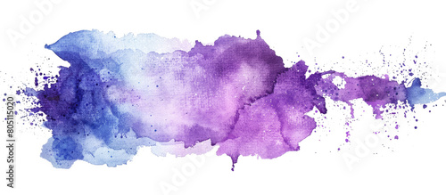 purple blue colored watercolor spot isolated