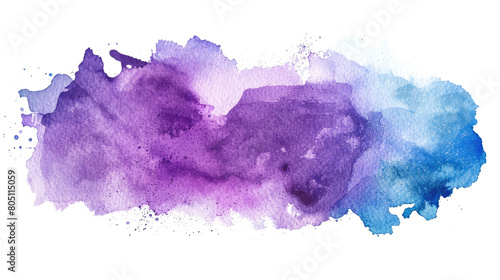 purple blue colored watercolor spot isolated