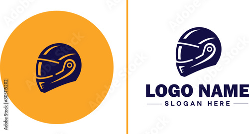helmet icon Rider speed protection safety protect flat helmet logo sign symbol editable vector
