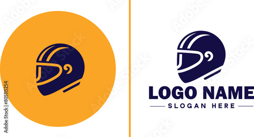 helmet icon Rider speed protection safety protect flat helmet logo sign symbol editable vector
