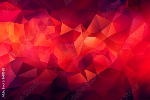 Abstract background with low poly triangles in the style of purple and red gradient