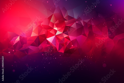 Abstract background with low poly triangles in the style of purple and red gradient