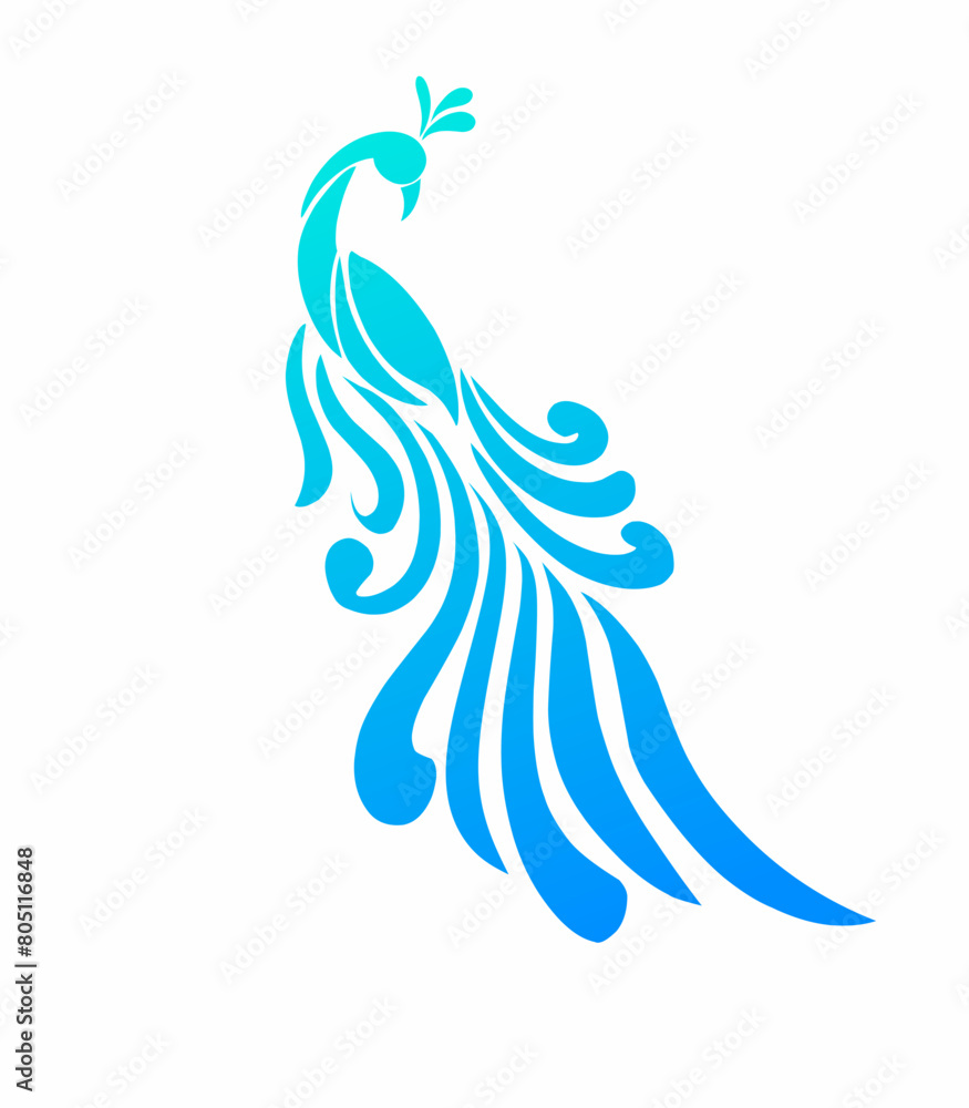 Naklejka premium illustration vector graphics of tribal art design peacock on a white background