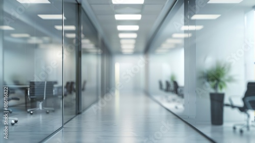 Abstract blurred office hall interior and meeting room. Blurry corridor in working space with defocused effect. Use for background or backdrop in business concept hyper realistic 