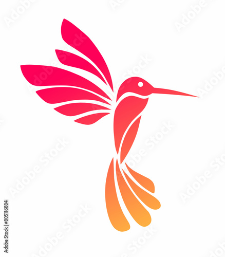 illustration vector graphics of tribal art design hummingbird tattoo on a white background