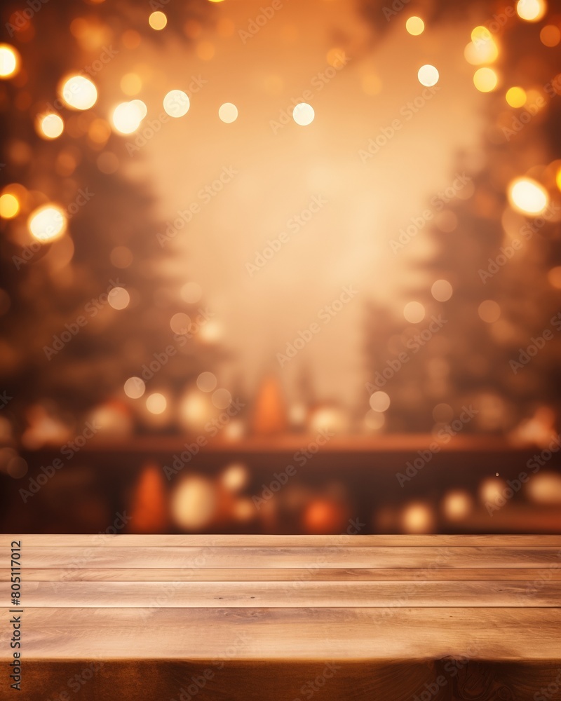 A wooden table against a blurred background of a restaurant with a warm, inviting atmosphere. A wooden table against a blurred background of a restaurant with a warm, inviting atmosphere.