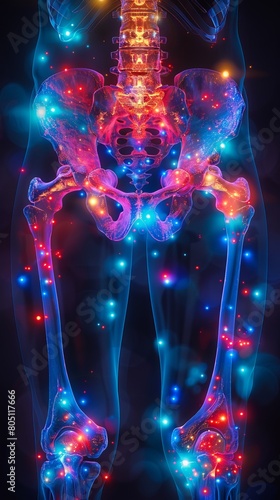 The image shows a skeleton with glowing joints © PTC_KICKCAT