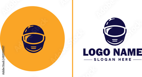 helmet icon Rider speed protection safety protect flat helmet logo sign symbol editable vector