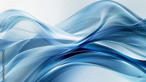 Blue and white abstract waves.