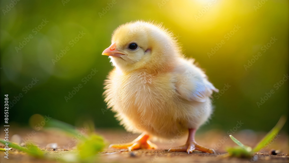 Cute yellow chicken close-up Cute yellow chicken close-up