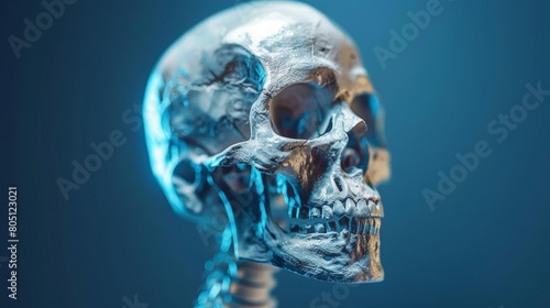 A highly detailed render of a skull photo