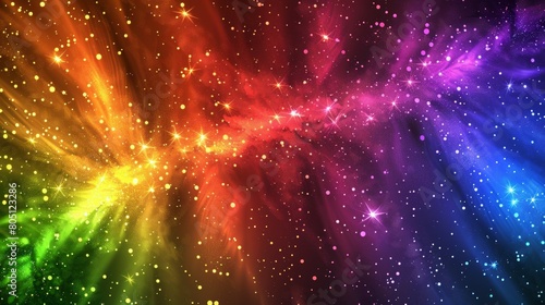 fireworks background in rainbow colors 