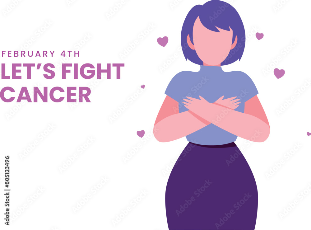 The girl is raising awareness to fight cancer. The girl is raising awareness to fight cancer.