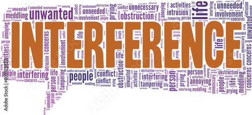 Interference word cloud conceptual design isolated on white background.