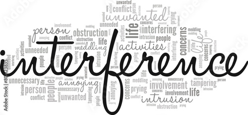 Interference word cloud conceptual design isolated on white background.