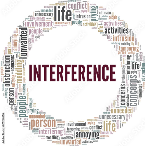 Interference word cloud conceptual design isolated on white background.