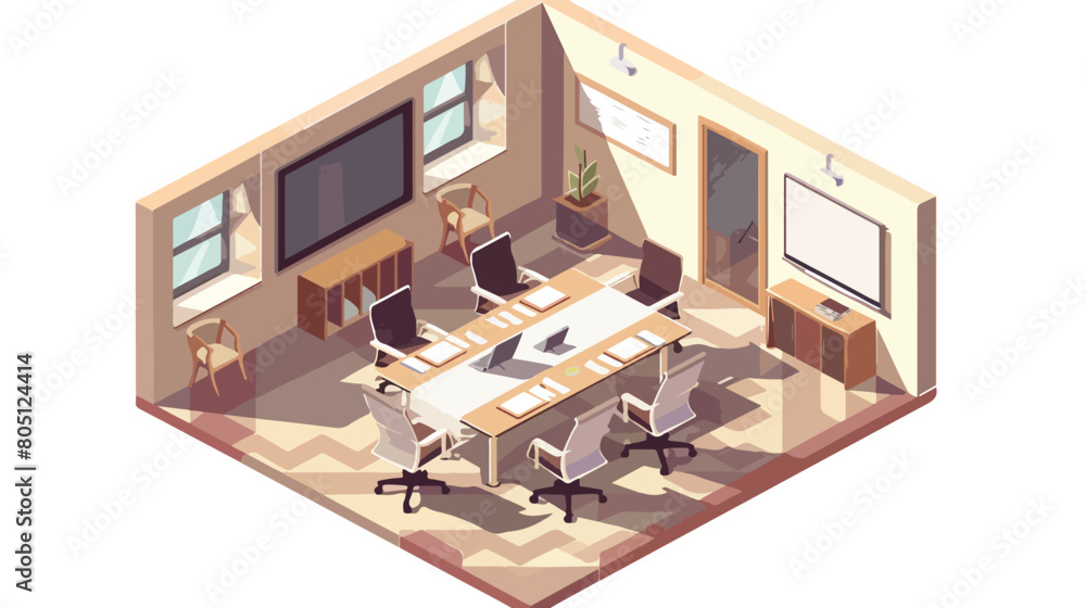 Isometric conference room.business room isometric design