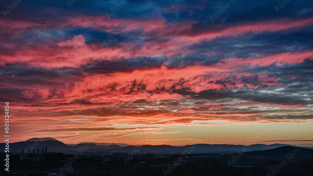 Fototapeta premium sunset over the mountains