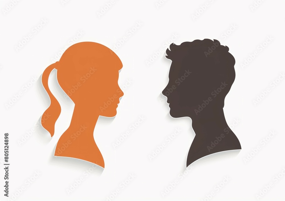 two vector profile picture icons side-by-side, isolated on white. two vector profile picture icons side-by-side, isolated on white.