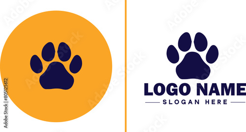 Pet paw icon dog cat puppy pet paw logo sign symbol editable vector