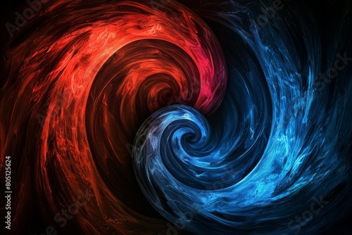 Two spirals One spiral is red and the other is blue. 