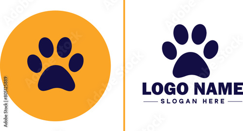 Pet paw icon dog cat puppy pet paw logo sign symbol editable vector