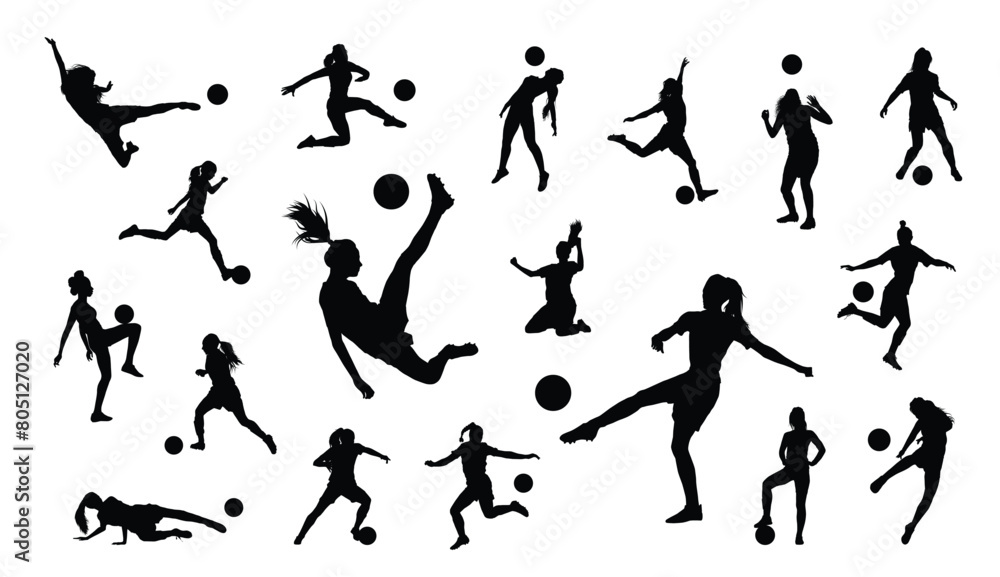 Female soccer player silhouette