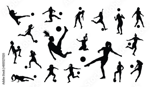 Female soccer player silhouette