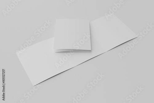 Square Trifold Brochure Mockups
 photo