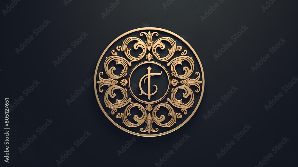 Elegant monogram logo design with intricate lettering and decorative elements, suitable for luxury brands and businesses.