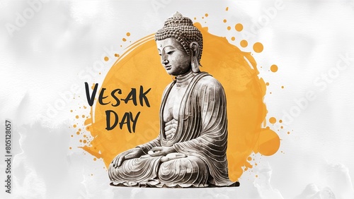Vesak Day Creative Concep. Illustration for Buddha Purnima or Vesak Day. Generative ai. photo