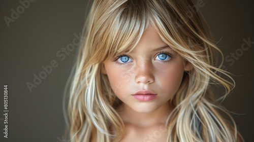 Young Blond Girl With Blue Eyes and Blonde Hair