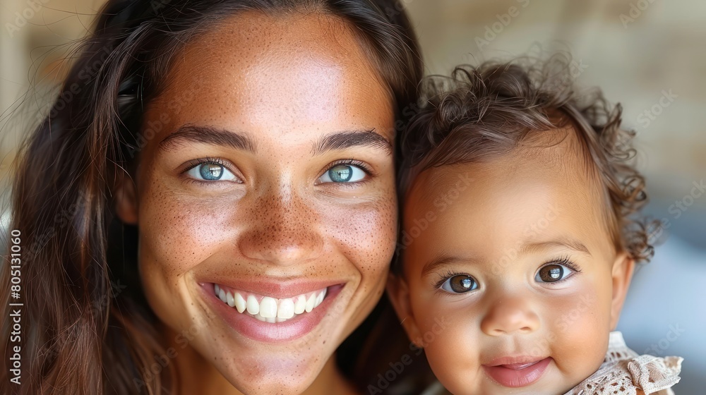 Woman Holding Baby in Arms Woman Holding Baby in Arms