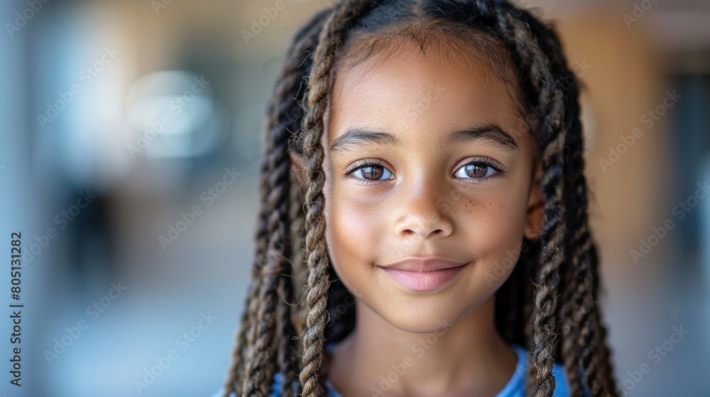 Child With Long Braids Close-Up Child With Long Braids Close-Up
