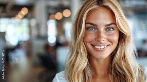 Smiling Woman With Blonde Hair