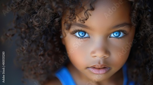 Young Girl With Blue Eyes Close Up