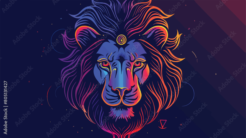 Leo Horoscope sign vector - Zodiac astrology element.