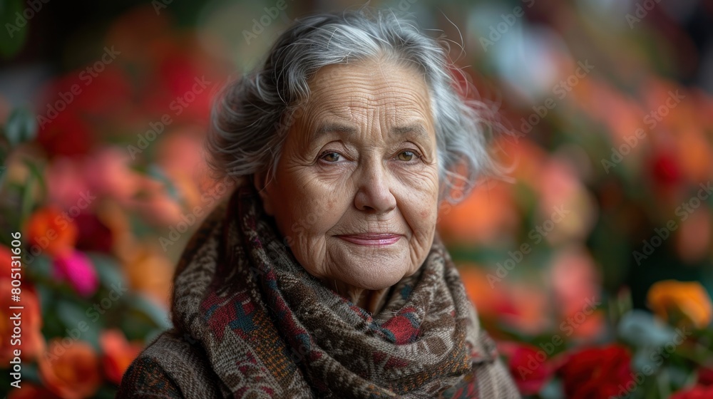 Older Woman Wearing Scarf Older Woman Wearing Scarf