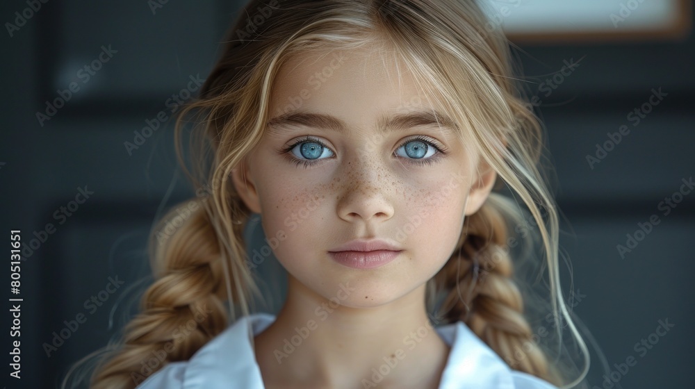 Little Girl With Blue Eyes and Braid Little Girl With Blue Eyes and Braid